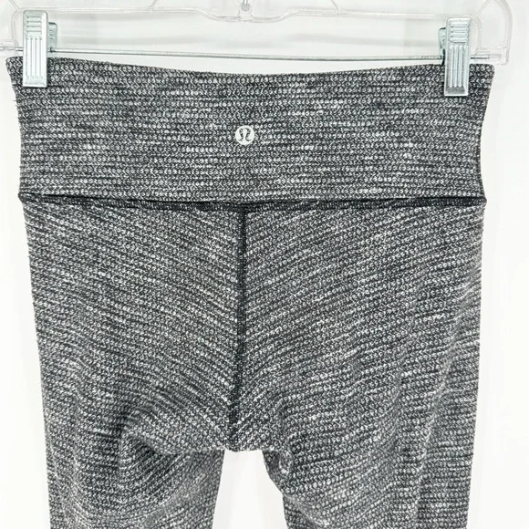 Lululemon Wunder Under Low-Rise Tight 28" Luon Variegated Knit Black Heathered 6 - Picture 11 of 13